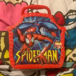 Marvel 2003 Metal Mini Spider-Man Puzzle Lunch Box With Magnets